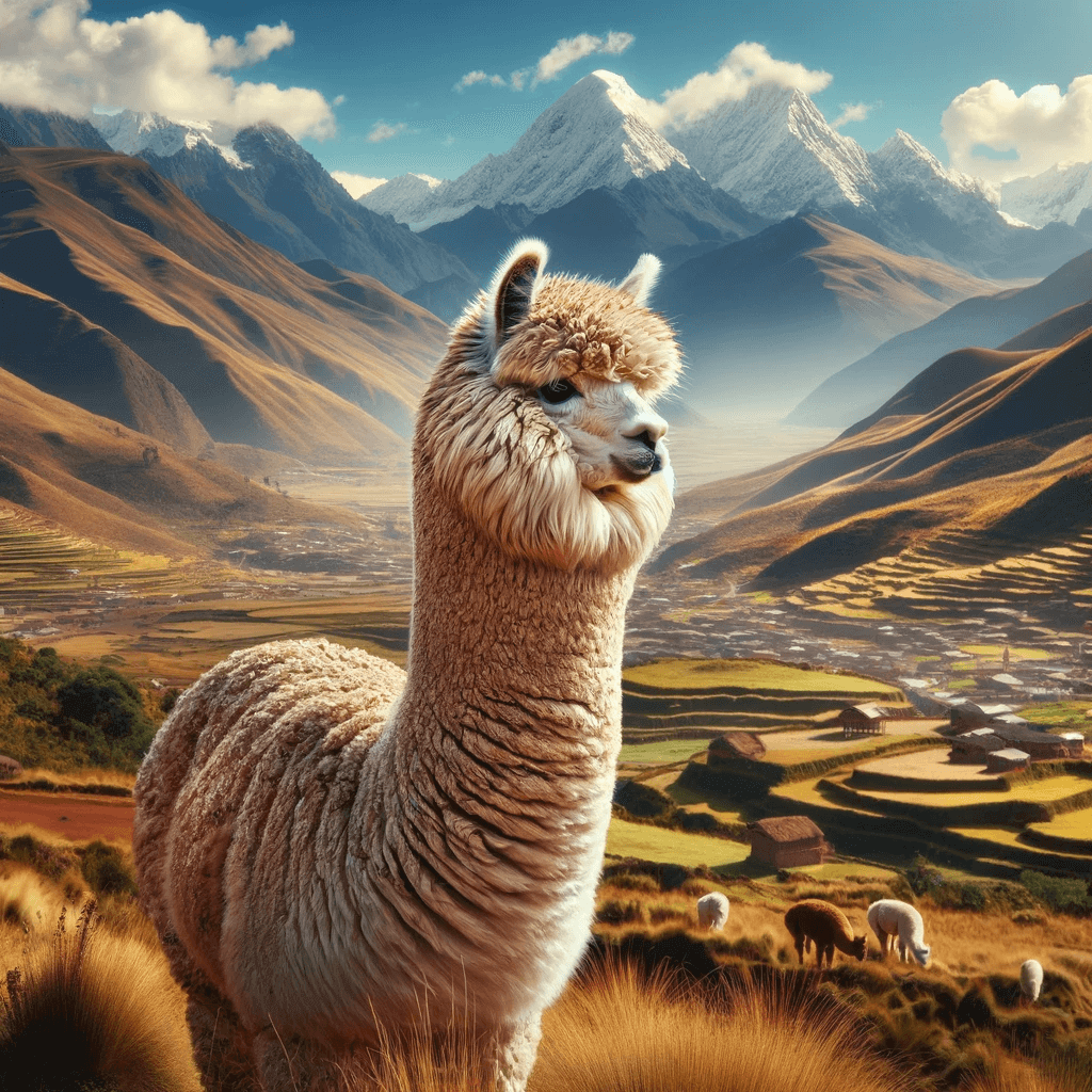 alpaca met mooie wol in peru alpaca met mooie wol in peru